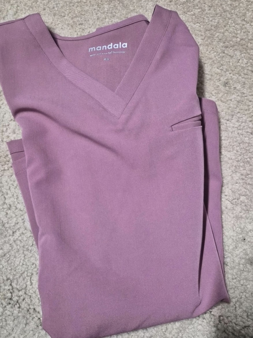 mandala Women's V-Neck Top in Mauve Pink